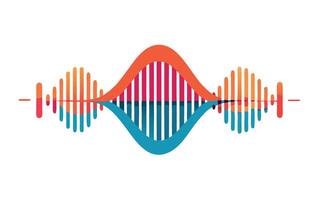 An image of a sound wave with a colorful background vector