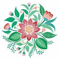 A flower design with leaves and flowers vector