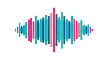 A sound wave with colorful lines vector