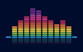 Colorful equalizer icon on dark background vector