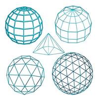 Four spheres with geometric shapes vector