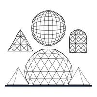 Geometric shapes and spheres vector