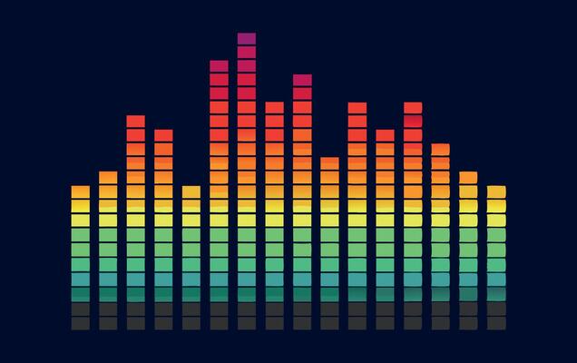Colorful equalizer on a dark background