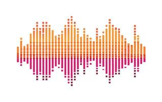 An image of a sound wave with a pink and orange color vector