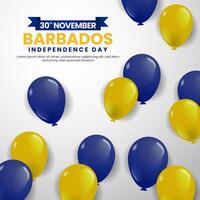 Barbados Independence Day Celebration Background Post with Balloons Illustration vector