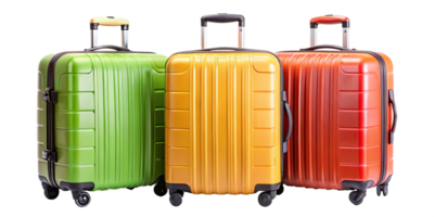 set of three suitcases isolated png