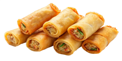 Crispy Spring Rolls on Transparent Background png