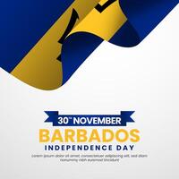 Barbados independence day flag template with national color Square banner background vector