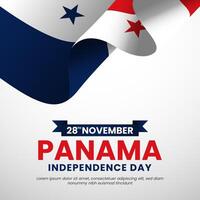 Panama independence day square banner background template with waving flag vector