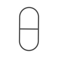 Medicine capsule icon. Linear pill symbol. Editable stroke medical tablet vector