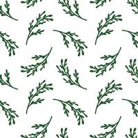 Seamless pattern of green branches in flat style. Ideal for nature design, eco friendly product and festive project. Great for wallpapers, gift wrapping, textile and organic branding. vector