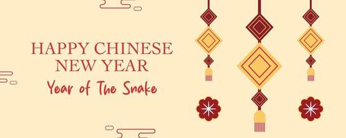 Trendy Lunar new year concept, Chinese new year 2025 and year of the Snake with abstract symbol flat illustration in bright minimalist background, geometric design for card, poster, banner, flyer, web vector