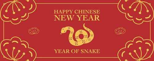 Lunar new year concept, Chinese new year 2025 and year of the Snake with Chinese zodiac Snake symbol illustration in red background, minimalist design for cover, card, poster, banner, flyer, web. vector