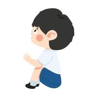 Side View kid Sitting on Floor vector