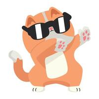 Cat performing a dabbing dance vector