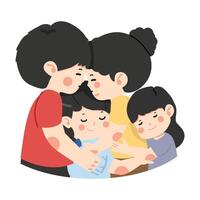 Happy family day hug together vector
