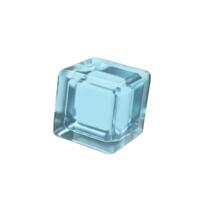 3d render ice cube . three dimensional illustration of transparent clean frost liquid. Cool crystal for alcohol cocktail, drinks, beverage or soda. Freezing realistic blue rectangle element vector