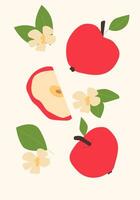 Stylized apple in bold flat colors. Perfect for modern, minimalist spaces. vector