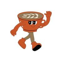 Cute coffee cup in flat design with a warm steam swirl. Perfect for coffee lovers. vector