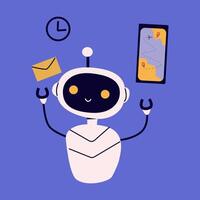 Ai robot for fast delivery concept flat illustration. Artificial intelligence. vector