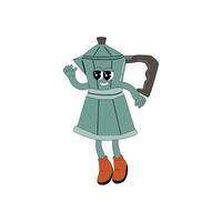 Quirky coffee maker character in flat design. Ideal for adding fun to your work vector