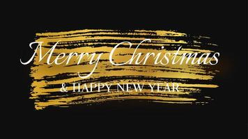 Merry Christmas and Happy New Year incription on gold smear vector