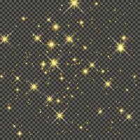 Gold glittering dust on a gray background. Dust with gold glitter effect and empty space for your text. illustration vector