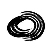 Black grunge brush strokes in circle form vector
