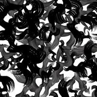 Seamless pattern with black wavy grunge brush strokes vector
