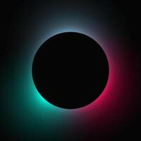 Circle illuminate light frame with color gradient vector