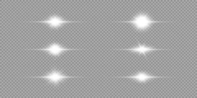 White horizontal light effect of lens flares vector