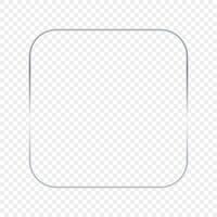 Silver glowing rounded square frame vector