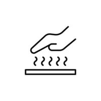 Warning sign for hot surface. Illustration graphic Caution do not touch hot surface symbol on white background vector