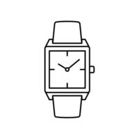 Classic Watch line icon, timer isolated on background Outline Clock Time wristwatch Icon vector