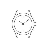 Watch line icon. Clock flat illustration. Editable stroke vector