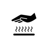 The Line Art of Hot Surface Symbol. Solid icon vector