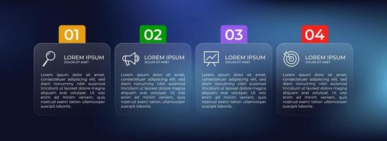 Futuristic infographic with four steps vector