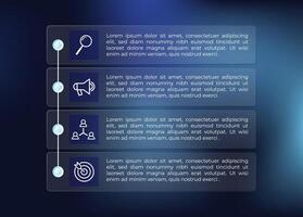 Timeline infographic with four steps vector