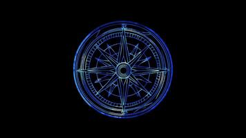 Neon frame effect, Compass Represents geometry or navigation on black background video