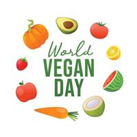 World vegan day design template good for celebration usage. World vegan day design. flat design. eps 10. vector