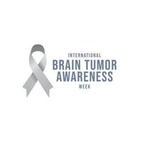 International Brain Tumor Awareness Week design template good for celebration usage. International Brain Tumor Awareness Week design. Grey ribbon. flat design. eps 10. vector