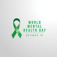 Mental Health Day design template good for celebration usage. Mental Health Day design. Green ribbon. flat design. eps 10. vector