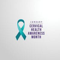 Cervical Health Awareness Month design template good for celebration usage. teal ribbon for template. ribbon design. cervical awareness design. eps 10. vector