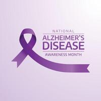 National Alzheimers Disease Awareness Month design template good for celebration usage. Purple ribbon. flat design. eps 10. vector