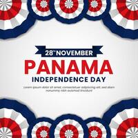 Panama independence day square banner background template with waving flag vector