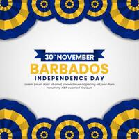 Barbados independence day flag template with national color Square banner background vector