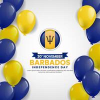 Barbados Independence Day Celebration Background Post with Balloons Illustration vector