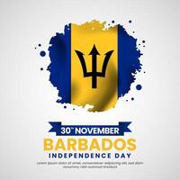 Barbados Grunge brush painted flag style for Independence day square banner background vector