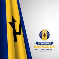 Barbados independence day flag template with national color Square banner background vector