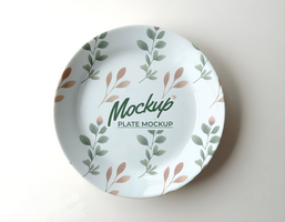 Plate mockup with flat background psd